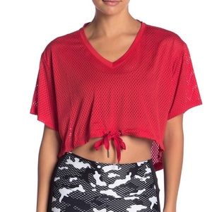 PUMA Red Mesh Crop Workout Training Top ❤️